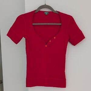 United Colors Of Benetton Red Short Sleeve Top